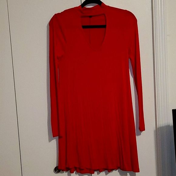 EXPRESS long sleeve keyhole skater‎ dress - Picture 2 of 7